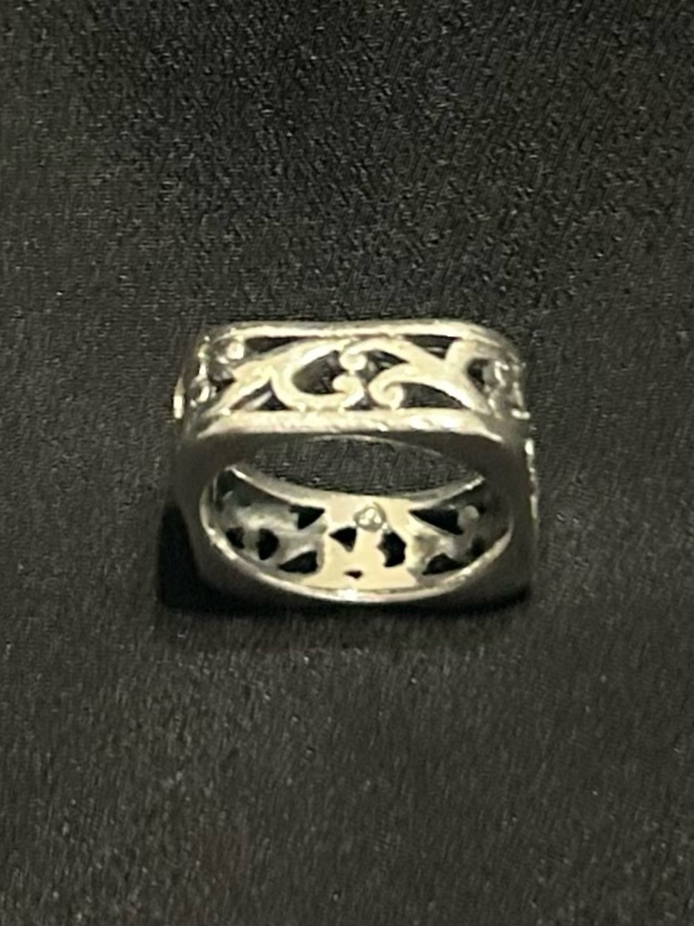 Brighton Retired 925 Sterling Silver Openwork Scroll Square Band Ring Sz 8
